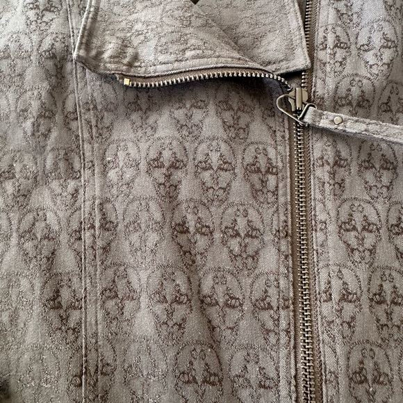 Thomas Wylde Cotton Motorcycle Style Jacket With All Over Skull Design Sz S - Picture 4 of 11